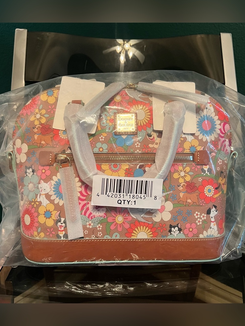 Disney Floral Pets Dooney & Bourke Medium Satchel Bag NEW With Tags RARE - Picture 9 of 9